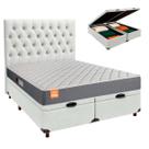Kit Cama Box Bau + Cabeceira + Colchão King D23 - Pro - Inducol Kit Cama Box Bau + Cabeceira + Colchão King D23 - Pro - Inducol