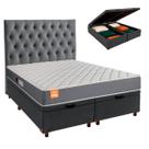 Kit Cama Box Bau + Cabeceira + Colchão King D23 - Pro - Inducol Kit Cama Box Bau + Cabeceira + Colchão King D23 - Pro - Inducol