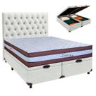 Kit Cama Box Bau + Cabeceira + Colchão Queen Molas Ensacadas - Legaccy - Paropas