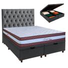 Kit Cama Box Bau + Cabeceira + Colchão Queen Molas Ensacadas - Legaccy - Paropas