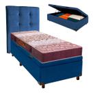 Kit Cama Box Bau + Cabeceira + Colchão Solteiro D26 - Ortophedic - Sankonfort