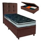 Kit Cama Box Bau + Cabeceira + Colchão Solteiro D28 - Conforto - Paropas