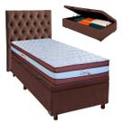 Kit Cama Box Bau + Cabeceira + Colchão Solteiro Molas Ensacadas - Legaccy - Paropas