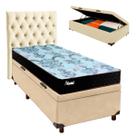 Kit Cama Box Bau + Cabeceira + Colchão Solteiro Molas Ensacadas - Life Gold - Paropas