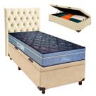 Kit Cama Box Bau + Cabeceira + Colchão Solteiro Molas Ensacadas - Petrus - Paropas