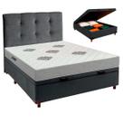 Kit Cama Box Bau + Cabeceira e Colchão Casal D28 Confort Premium Inovaflex