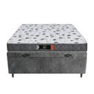Kit Cama Box Baú Casal Suede Cinza + Colchão ISO 100 D28 + EPS Resistente 14 - 138x188 - Comfort Prime Kit Cama Box Baú Casal Suede Cinza + Colchão ISO 100 D28 + EPS Resistente 14 - 138x188 - Comfort Prime