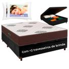 Kit Cama Box Bau + Colchão Casal Inova D45 e 2 Travesseiros Ortobom Kit Cama Box Bau + Colchão Casal Inova D45 e 2 Travesseiros Ortobom