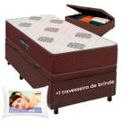 Kit Cama Box Bau + Colchão Solteiro Inova D45 + Travesseiro Ortobom