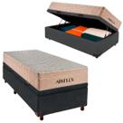 Kit Cama Box Bau e Colchão Molas Ensacadas Solteiro Airflex Cinza Kit Cama Box Bau e Colchão Molas Ensacadas Solteiro Airflex Cinza