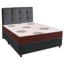 Kit Cama Box + Cabeceira + Colchão Casal D45 Inovaflex - Cinza Kit Cama Box + Cabeceira + Colchão Casal D45 Inovaflex - Cinza