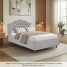 Kit Cama Box Casal + Cabeceira Estofada em Madeira Maciça Curva Provençal com Capitonê Bridgerton