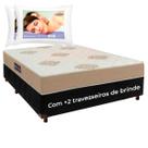 Kit Cama Box + Colchão Casal Inova D33 + 2 Travesseiros Ortobom Kit Cama Box + Colchão Casal Inova D33 + 2 Travesseiros Ortobom