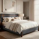 Kit Cama Box e Cabeceira Orgânica Thor King 203cm Bouclê