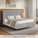 Kit Cama Box King e Cabeceira em Madeira Maciça Estofada Espresso Móveis Kit Cama Box King e Cabeceira em Madeira Maciça Estofada Espresso Móveis