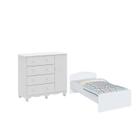 Kit Cama Infantil Lua Montessori Cômoda Bebê Junior 100% MDF -