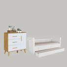 Kit Cama Infantil Maria e Cômoda Sky 100% MDF Moveis Peroba -