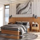 Kit Cama King 2,00m + 2 Mesas de Cabeceira MDF Dalla Costa Kit Cama King 2,00m + 2 Mesas de Cabeceira MDF Dalla Costa