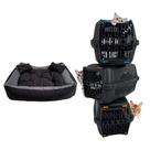 Kit Cama pet para caes cachorros gatos suede confortavel fundo impermeavel + Caixa de transporte