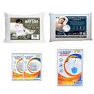 Kit Cama Solteirão Luxo Travesseiros Nasa e ART200 com Capas