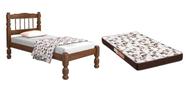 Kit Cama Solteiro Colchão D20 Madeira Maciça 88x188x12