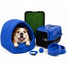 Kit Cama Toca Iglu Pet Grande Sanitário Grama Transporte Acessórios