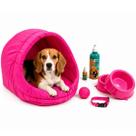 Kit Cama Toca Iglu Pet Médio Educador Xixi Sim e Não e Acessórios