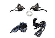 Kit Câmbio 24V com Alavanca Vfire + Câmbio Dianteiro + Câmbio Traseiro SunRun