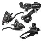 Kit câmbio shimano traseiro tz31 s/g + câmbio dianteiro paco + rapid 21v