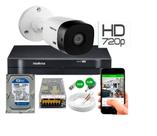 Kit Camera Externa Bullet vhc 1120b Hd 720p Dvr Intelbras C/Hd 160gb