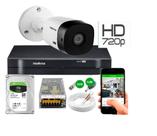 Kit Camera Externa Bullet vhc 1120b Hd 720p Dvr Intelbras C/Hd 1Tb