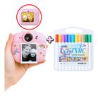 Kit Câmera Fotográfica Infantil + Mala 24 Canetas Acrílico Kit Câmera Fotográfica Infantil + Mala 24 Canetas Acrílico