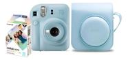 Kit Câmera Instantânea Fujifilm Instax Mini 12 Azul Mermaid com Bolsa e Filme 10 Fotos