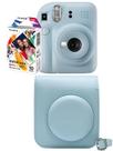 Kit Câmera Instax Mini 12 Azul Bolsa Filme Fotos Reveladas Instantâneas Presente Retrô Spray Art
