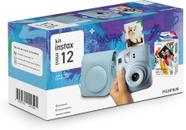 Kit Câmera Instax Mini 12 com pack 10 fotos Spray Art e Bolsa Azul Candy