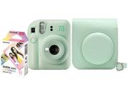 Kit Câmera Instax Mini 12 Verde com Bolsa e 10 Filmes Macaron