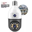 Kit Câmera Segurança Wifi Dupla Lentes Lâmpada Visão Noturna 360 Ultra Moderna FULL HD1080p + 1 Cartão 64 GB