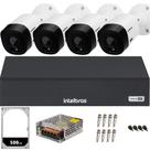 kit câmeras intelbras 4 câmeras dvr intelbras mhdx s.cabo