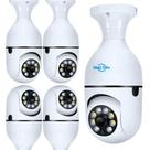 Kit Câmeras Wi-Fi Inteligente com Visão Panorâmica de 360 Graus, led Sensor de Movimento e Visão Noturna para Segurança