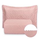 Kit Camili Queen 3 Pçs Colcha C/ Aba Americana Cobre Leito Dupla Face Matelado