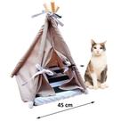 Kit Caminha Pet Cachorro Gato Cabana Toca Cinza Com Preto P