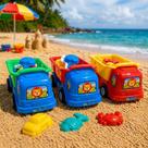 Kit Caminhão Infantil Colorido Sortido Divertido Carregar Areia Praia Com Acessórios Kit Caminhão Infantil Colorido Sortido Divertido Carregar Areia Praia Com Acessórios