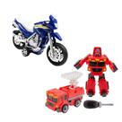 Kit Caminhão Transformer + Moto Brinquedo cores sortidas