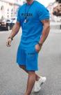 Kit Camisa Camiseta e Short Tactel Masculino Paris Estiloso Moderno Tendencia Casual Confortavel