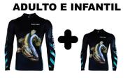 Kit Camisa de Pesca Adulto e Infantil Traira Trairão c/ Proteção Solar Uv50+