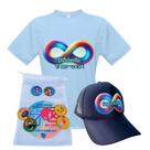 Kit Camisa e Boné Infinity Azul para Autistas