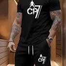 Kit Camisa e Short Camiseta e Tactel Masculino CR7 Futebol Estiloso Moderno Tendencia Casual Confortavel