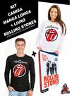 Kit Camisa manga longa gratis Livro Roling Stones Kit Camisa manga longa gratis Livro Roling Stones