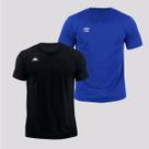 Kit Camisas Umbro e Kappa Azul e Preta