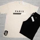 Kit Camiseta 100% Algodão Plus Size Estampada Paris P ao G3 + Bermuda Tectel + Relógio Digital